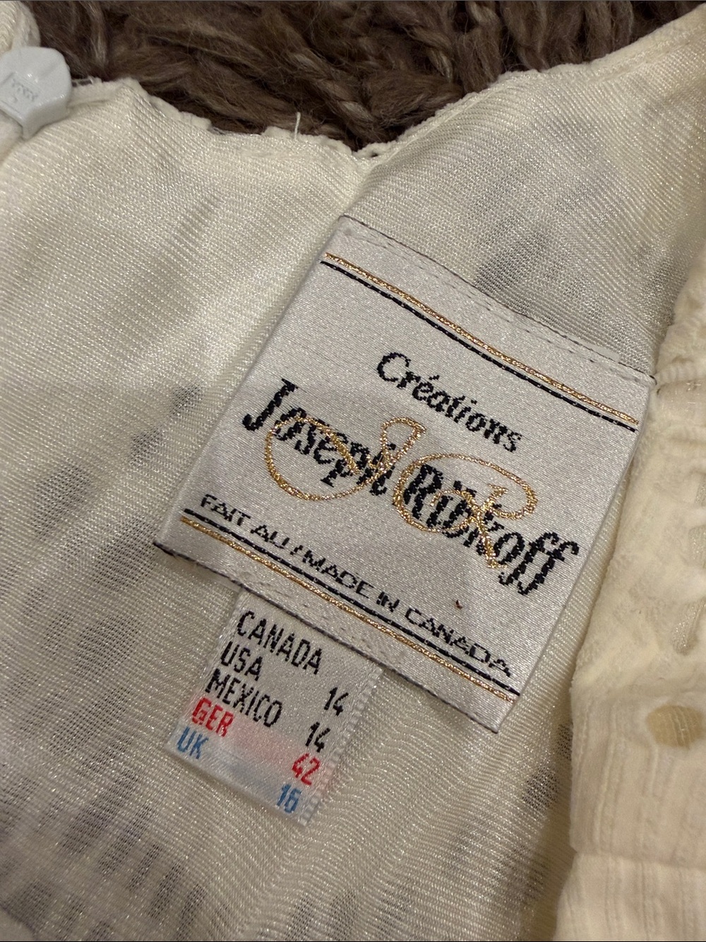 Joseph Ribkoff Cream Crochet Lace Maxi Dress Size 14 - Picture 2 of 10